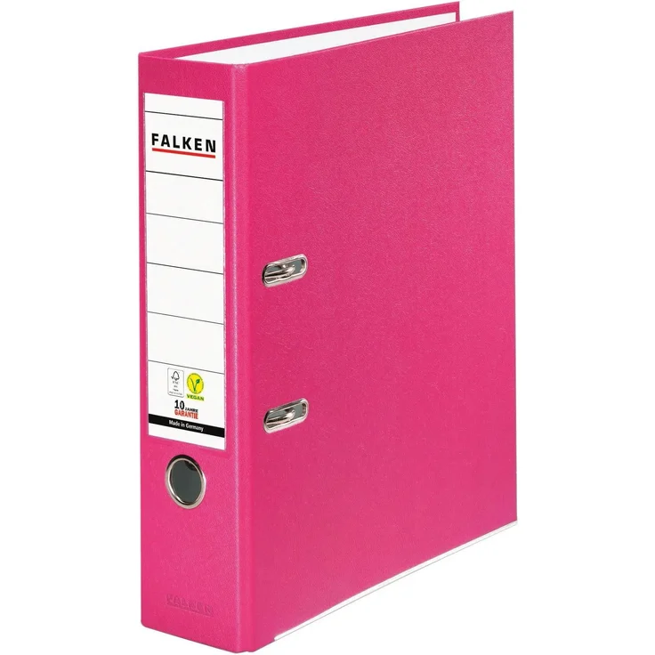 Falken Aktenordner 20x PP-Color-Ordner A4 Rücken 80mm mit Einsteckschild Pink, strapazierfähig und FSC zertifiziert – Bild 1