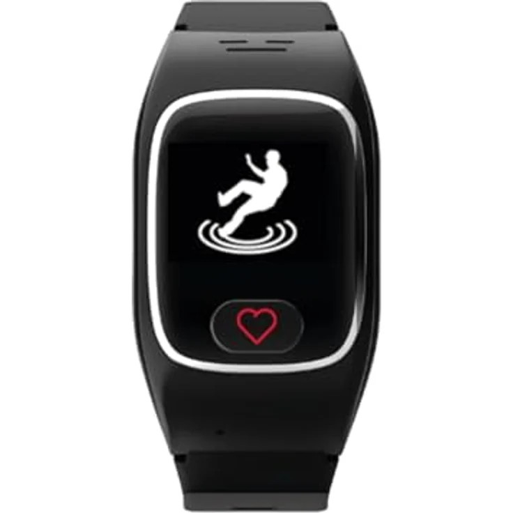 James B8 Smartwatch, Notrufuhr mit Stilvollem Silikon-Armband Schwarz, 4G Telefonfunktion, Gesundheitsüberwachung und Sturzerkennung – Bild 3