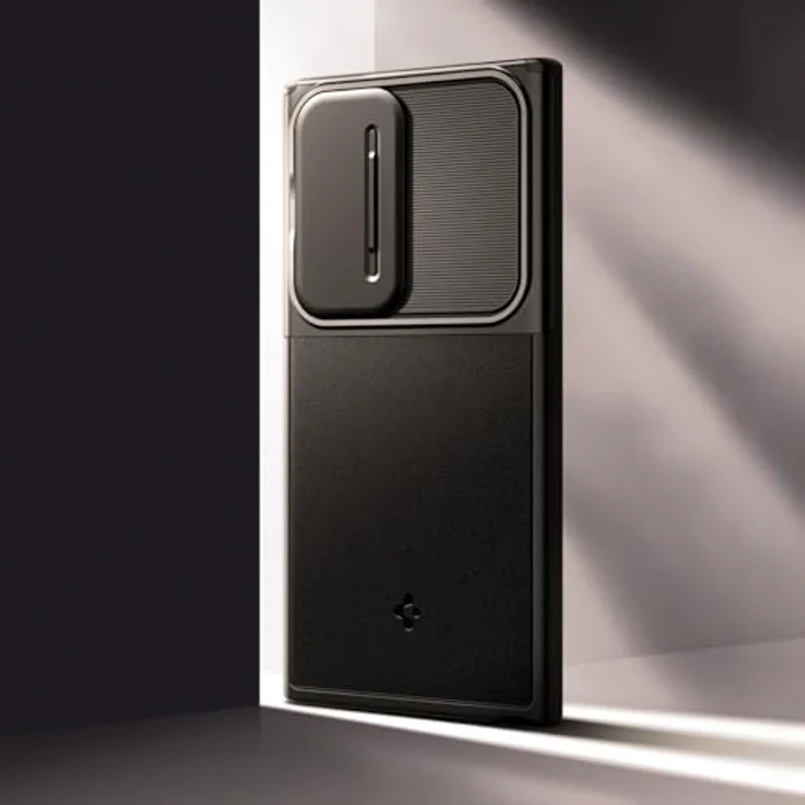 Spigen Optik Armor Hülle Kompatibel mit Samsung Galaxy S24 Ultra -Schwarz, Doppelschichtige Schutzhülle mit Snap Lens Protection Technologie – Bild 3
