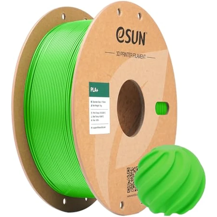 eSUN PLA+ Filament 1.75mm, 1kg Spule in Spitze Grün, Maßgenauigkeit +/- 0.03mm, hohe Zähigkeit und einfache Bedruckbarkeit für FDM 3D Drucker – Bild 1