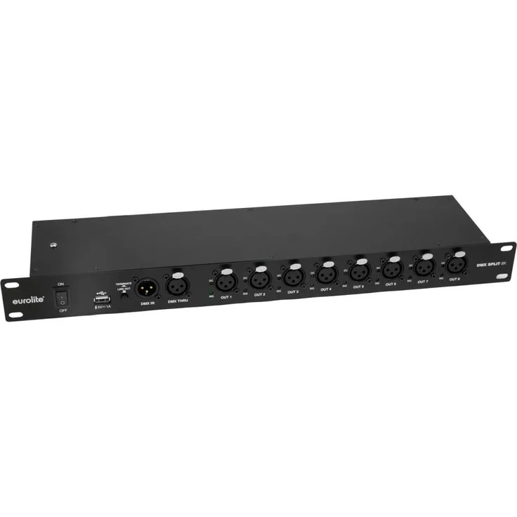 Eurolite DMX Split 8X Splitter 3pol, Lichtsteuerung für professionelle Anwendungen
