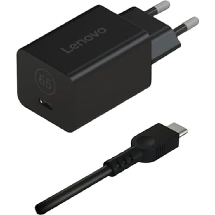 Lenovo 40AWGN65EU, Nano Netzteil mit 65 Watt und USB-C, Schwarz – Bild 1