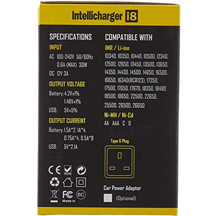 Nitecore i8-8-Schacht-Ladegerät für Li-Ion, NiMH und NiCd Akkus, schwarz, S – Bild 6