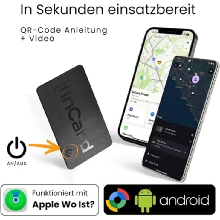 S&T Design GPS Tracker Smart Tag Karte für Brieftasche, ultradünn 1,7 mm, IP68, wasserdicht, Akku bis 5 Jahre, weltweite Ortung, kompatibel mit Android & iOS – Bild 3