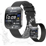 Valdus Damen Smartwatch Elegante Luxus-Armbanduhr IP68 Wasserdicht 1.85 Zoll, Fitness-Tracker mit Telefonfunktion und Gesundheitsüberwachung, Schwarz