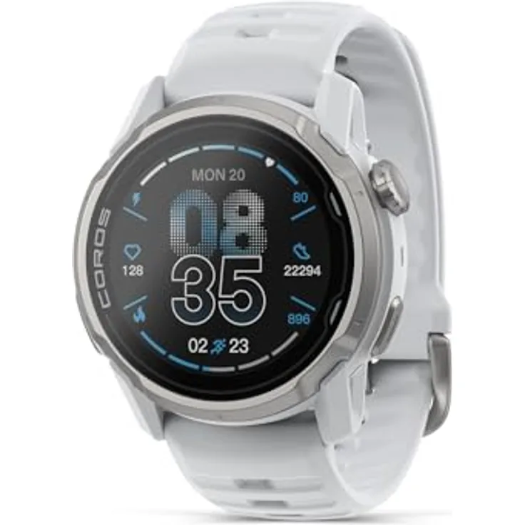 COROS APEX 4 GPS Sportuhr – 1,2" MIP-Touchscreen, 34 Tage Akku, globale Karten, 5 Klettermodi, Mikrofon, Lautsprecher (Weiß, 42mm)