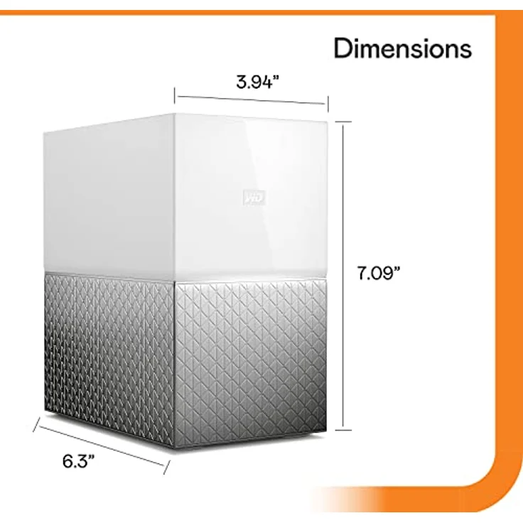 WD My Cloud Home Duo 6 TB Persönlicher Cloudspeicher - externe Festplatte 2-Bay - WLAN, USB 3.0. Backup, Videostreaming - WDBMUT0060JWT-EESN – Bild 2