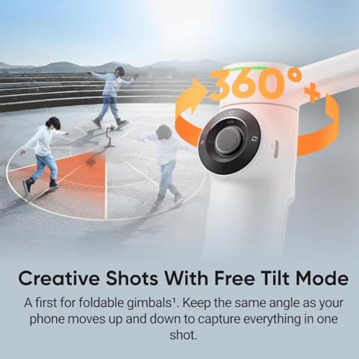 Insta360 Flow 2 Pro Creator Bundle, 3-Achsen-Stabilisierung mit KI-gestütztem Deep Track 4.0, zusammenklappbar, Stone Gray – Bild 7