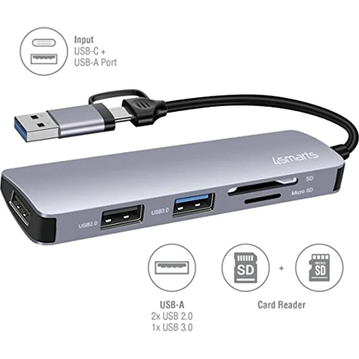 4smarts 5 in1 Mulitport USB Hub 469630 – Bild 3