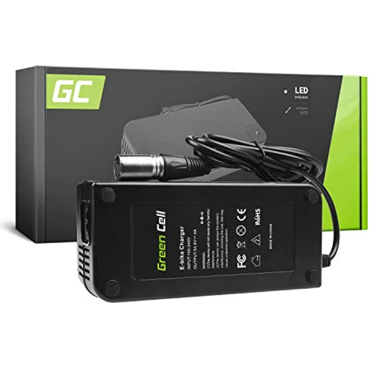Green Cell® Ladegerät Netzteil (54.6V 4A 218W) für Haibike KTM Kalkhoff Flyer Cube Focus Giant Bergamont Ghost Trek Gazelle Winora Specialized 48V Ebike Akku Batterie (XLR 3 Pin Stecker)