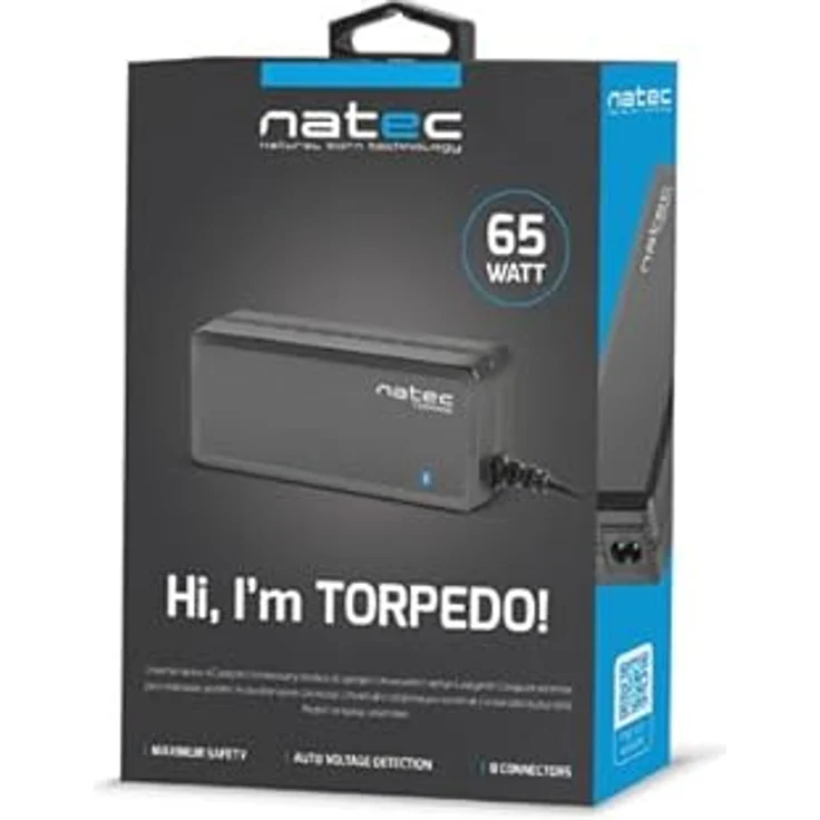 Genesis Torpedo UNI-70, 65 W Notebook Netzteil mit 8 austauschbaren Spitzen, schwarz – Bild 7