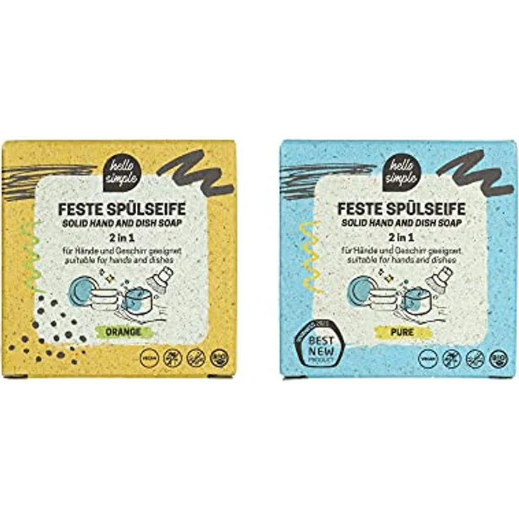 hello simple Festes Spülmittel Pure, palmölfrei, Zero Waste, plastikfrei, 1 Stück – Bild 5