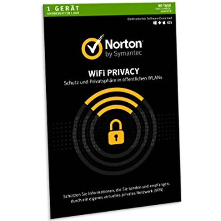 Symantec Norton Wi-Fi Privacy | 1 Gerät | PC/Mac/Android | Aktivierungscode in Standardverpackung, Hochgradige Verschlüsselung, Anonymes Browsen, No-Log Politik, Unbeschränkte Bandbreite, Vertrauenswürdiger Proxy-Netzwerk-Anbieter – Bild 2