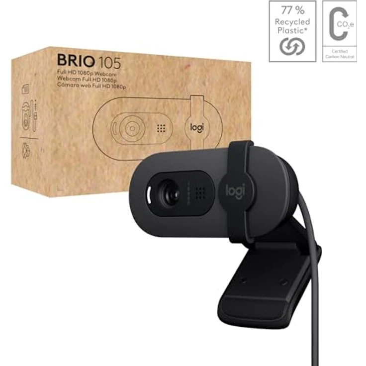 Logitech Brio 105 Full HD 1080p Webcam - GRAPHITE - B2B (2 Mpx), Webcam, Grau – Bild 2