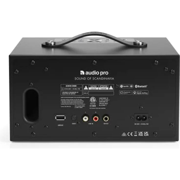 Audio Pro C5 MKII - Tragbarer Multiroom Lautsprecher mit Bluetooth & WiFi - Kabelloser Smart Speaker mit App-Steuerung für Air Play, Spotify Connect - Schwarz – Bild 2