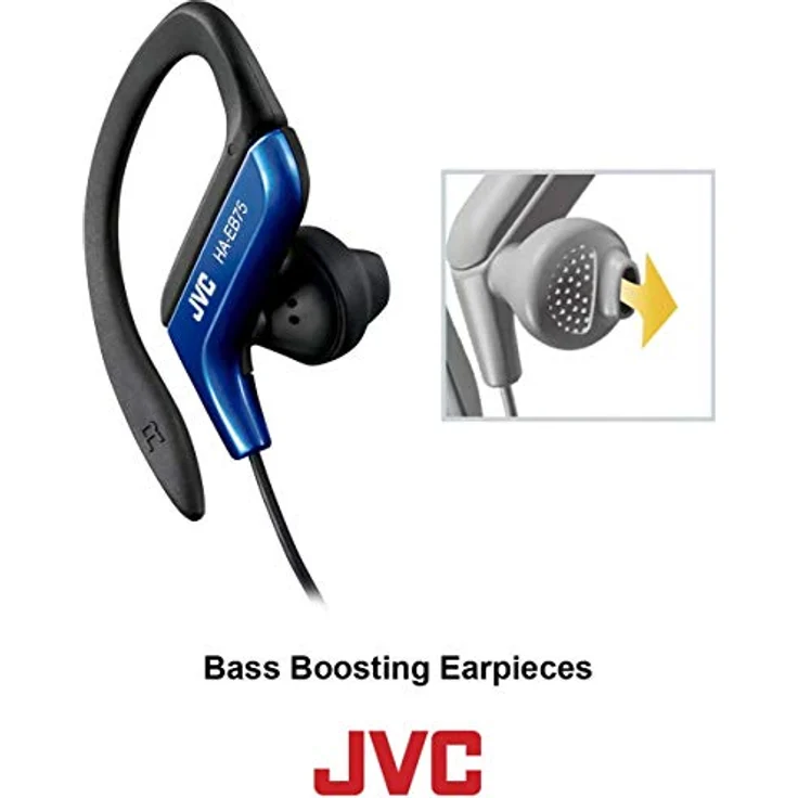 JVC HA-EB75-RN-U Sportkopfhörer mit verstellbarem Haken, 5-Fach verstellbar, spritzwassergeschützt, kraftvoller Bass-Sound, 1,2 m Kabel, kompatibel mit Smartphone, Rot – Bild 4
