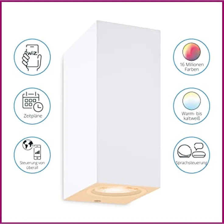 WiZ Up&Down Deckenleuchte Tunable White & Color, dimmbar, 16 Mio. Farben, smarte Steuerung per App/Stimme über WLAN, weiß – Bild 2