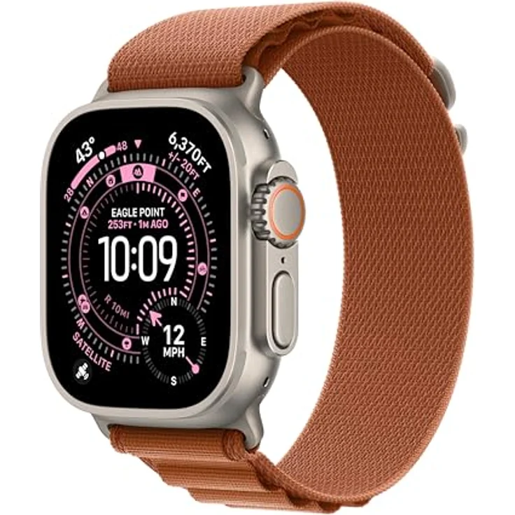 Apple Watch Band Alpine Loop, 49 mm, terracotta, aus 43 % recycelten Materialien mit Titan-G-Haken – Bild 2