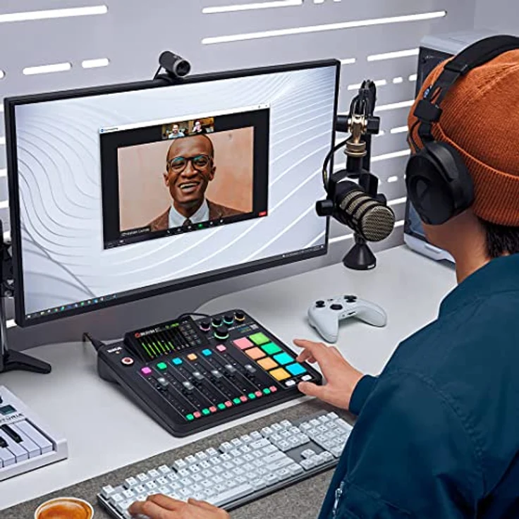 RØDE RODECaster Pro II, Studio- und Livemixer mit 5,5" HD-Touchdisplay, 9 Kanälen, Dual USB Audio Interface, Schwarz – Bild 7