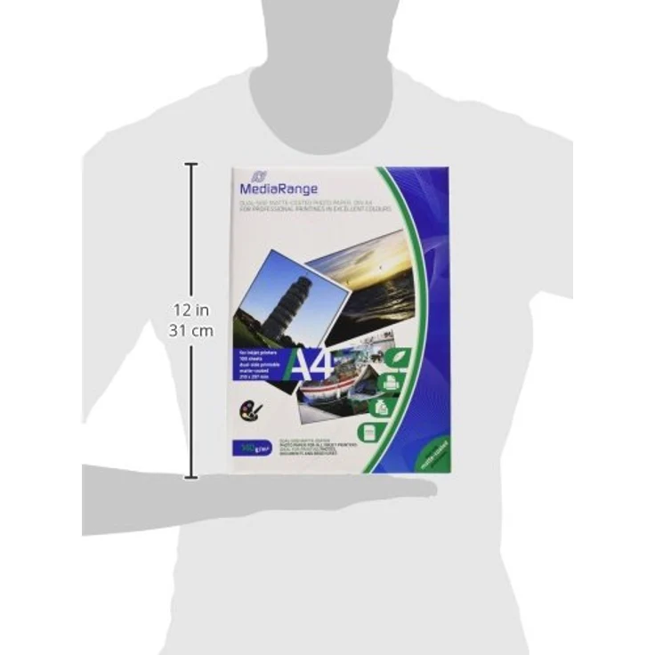 MediaRange DIN A4 Fotopapier für Tintenstrahldrucker, beidseitig matt, 140g, 100 Blatt – Bild 4