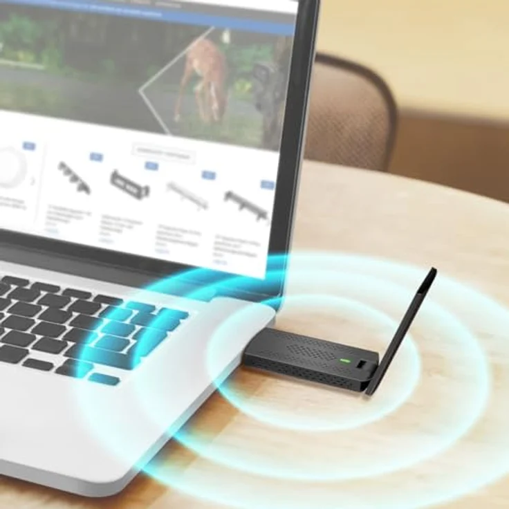 LogiLink WL0251, Wi-Fi 6E USB Adapter 5,8 GHz mit magnetischer Halterung, 4 dBi Antenne, WPA3, LED, kompatibel mit Windows 10/11 und Linux – Bild 2