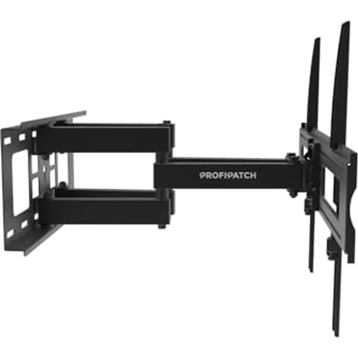ProfiPatch TV Halterung 37-75 Zoll, schwenkbar & neigbar bis 60kg, schwarz, mit integriertem Kabelmanagement