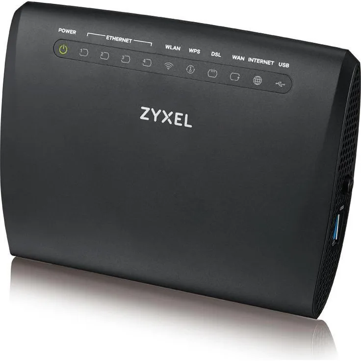 Zyxel VMG3312-T20A, Wireless Router mit 300 Mbit/s WLAN, 8 RJ-45 Ethernet-Ports, lüfterloses Design, weiß