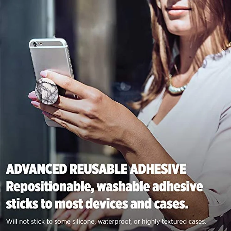 PopSockets - Ausziehbarer (Nicht Austauschbarer) Sockel und Griff für Smartphone und Tablet - White Marble – Bild 6