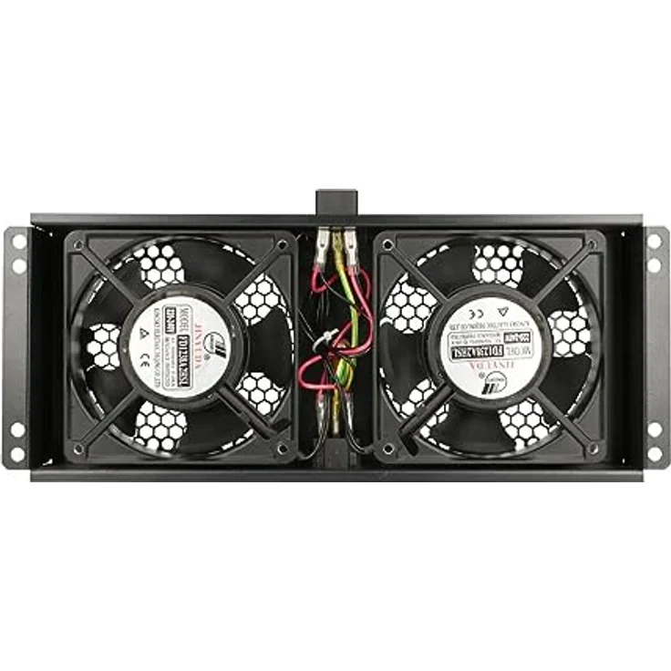 Extralink Ventilator Panel, 2 Ventilatoren, Schwarz, für Serverschrank Standschrank, 19 Zoll Netzwerkschrank, Temperaturregelung, eingebaute Sicherung, Kabel für Thermostat – Bild 3