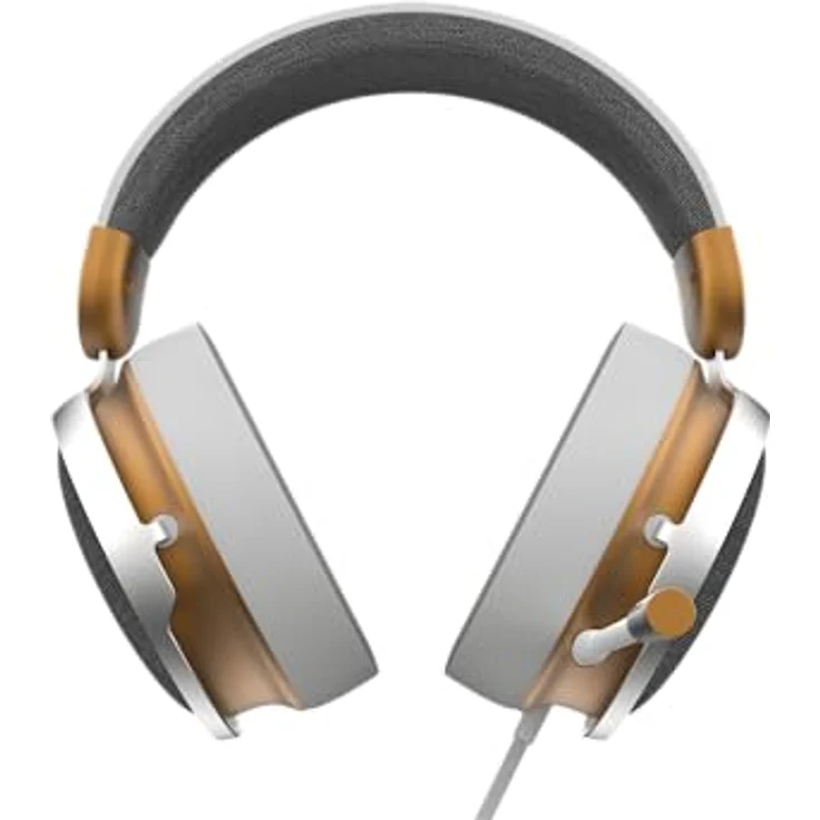 Dark Project Sono, Kabelgebundene Over Ear Kopfhörer mit ANC und 53 mm Treibern, Gold-Weiss – Bild 3
