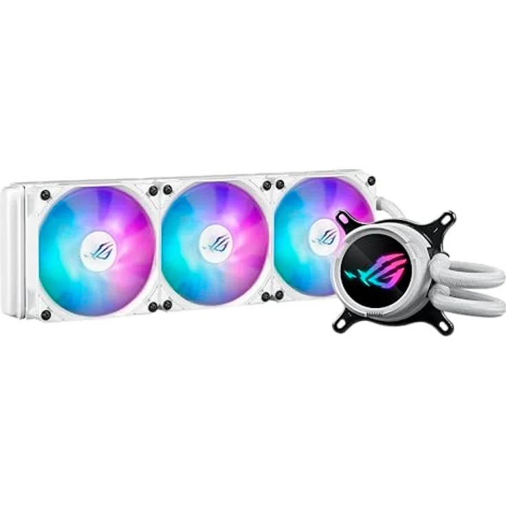 ASUS ROG STRIX LC III 360 ARGB All-in-One Flüssig-CPU-Wasserkühlung weiß (drei adressierbare ROG ARGB-Lüfter, Anti-Vibrations-Gummi, kompatibel mit Intel LGA 1700, 1200, 115X, AMD AM5, AM4) – Bild 3