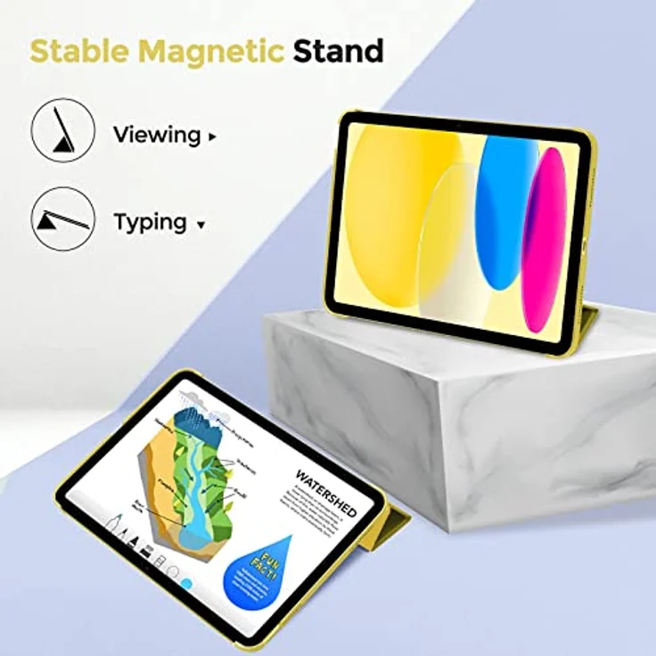 ProCase Hülle für iPad A16 11 Generation 2025 11"/ iPad 10. Generation 2022 10,9'' - Leicht Dünn Hard Case mit Auto Wake/Sleep Funktion - Gelb – Bild 5