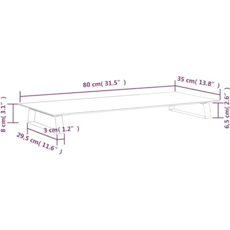 vidaXL Monitorständer, Monitorerhöhung aus Hartglas und Metall, ergonomisch mit Stauraum, Weiß 80x35x8cm – Bild 3