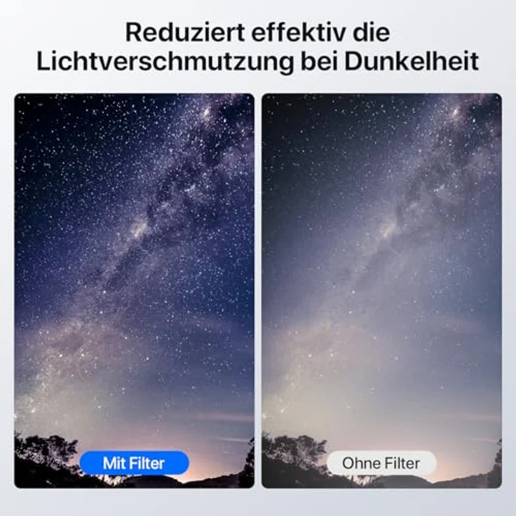 Rollei Astroklar Nachtlicht Light Pollution Filter – 77mm Rundfilter Stadtlicht-Filter geeignet für Nachtaufnahmen, Astro-Fotografie der Milchstraße – Bild 5