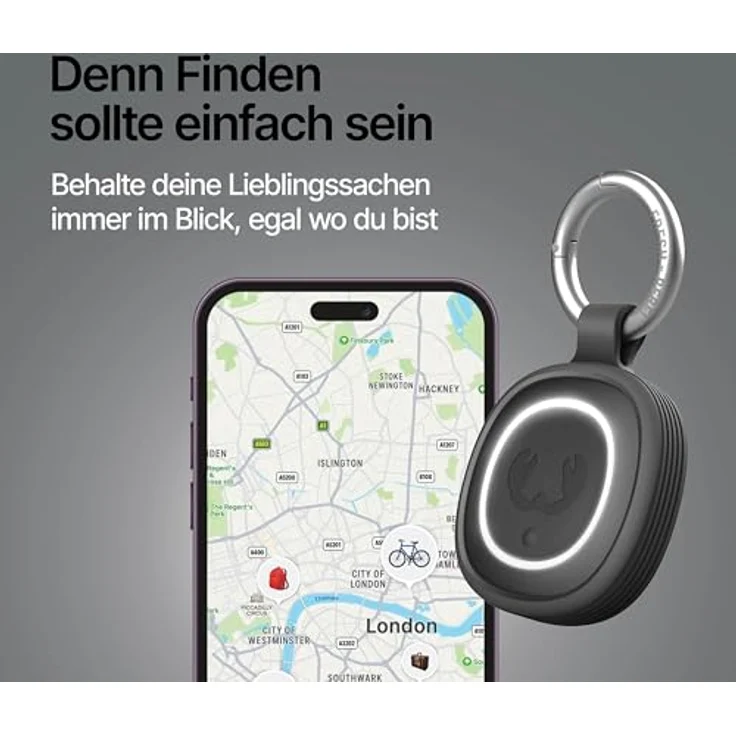 Fresh n Rebel Smart Finder 2, Schlüsselfinder mit IPX7 Schutz, LED-Anzeige, grau – Bild 2