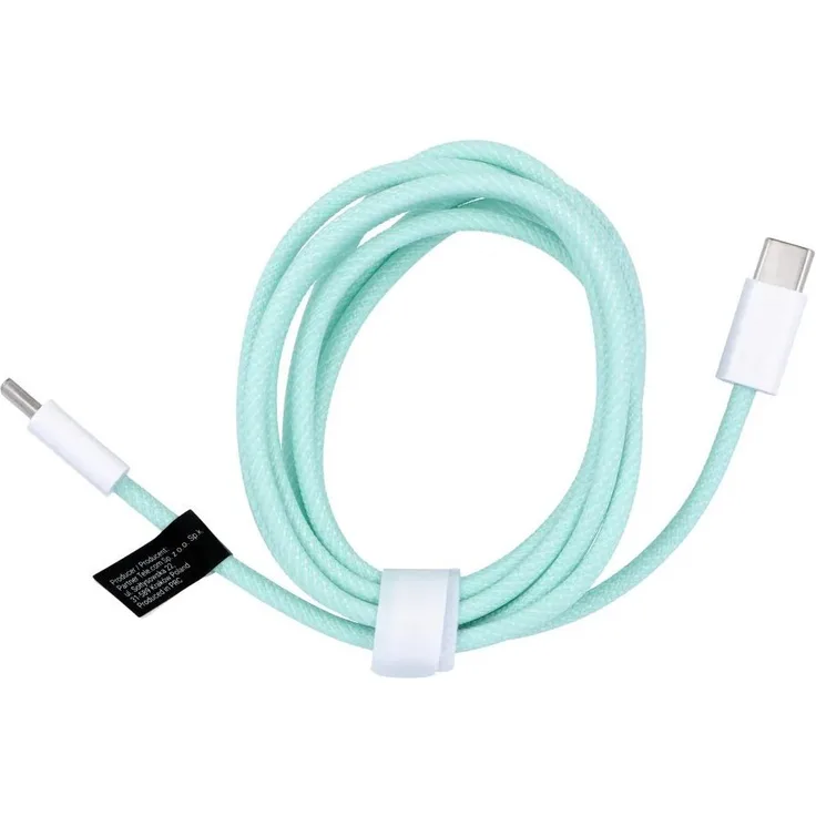 OEM USB-C Kabel Typ C auf Typ C, Power Delivery 60W, 3A, grünes TPE-Kabel, 1,5 m Länge