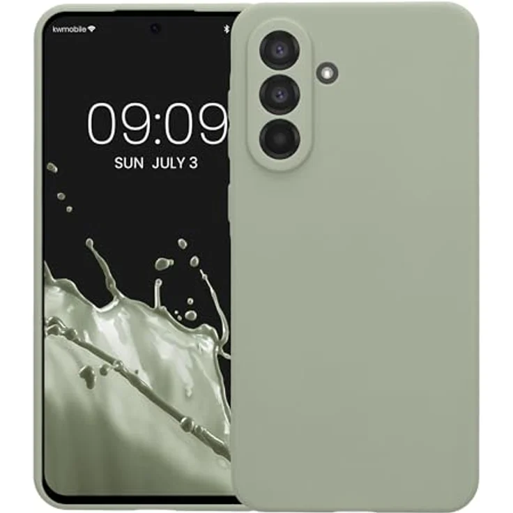 kwmobile Handyhülle für Samsung Galaxy A56 5G, weiches Silikon Case, reißfest und rutschfest, Graugrün – Bild 5