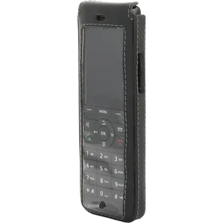 JT Berlin Turnline Schutzhülle für AVM Fritz!Fon X6, Echtleder, schwarz, mit 8-Stufen Gürtel-Drehclip und smarter Folie, Handmade in Europe – Bild 2