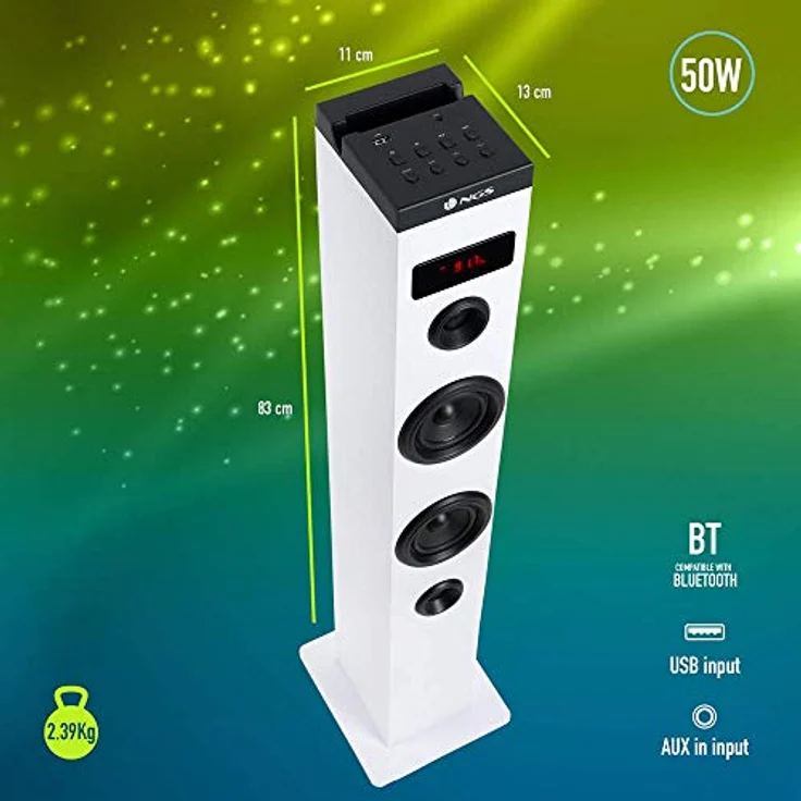 Lautsprecherturm NGS SKY CHARM Weiß 50W – Bild 2