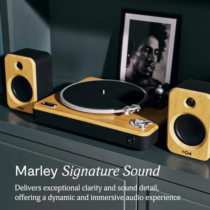 House of Marley Stir it Up Wireless 2, Bluetooth Plattenspieler mit 10W Lautsprechern, nachhaltig gefertigt aus Bambus, inkl. Audio-Technica Tonabnehmer – Bild 3
