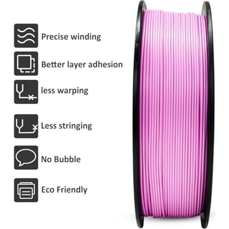 GIANTARM PLA Filament 1.75mm, 1kg rosa Spule mit hoher Präzision und guter Zähigkeit – Bild 4