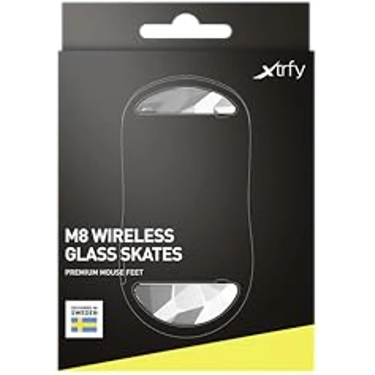 Xtrfy Glass Skates, Premium-Mausfüße aus starkem Aluminosilikat-Glas, kompatibel mit Gaming-Maus M8 Wireless, für schnelles und präzises Gleiten, Litus White – Bild 3