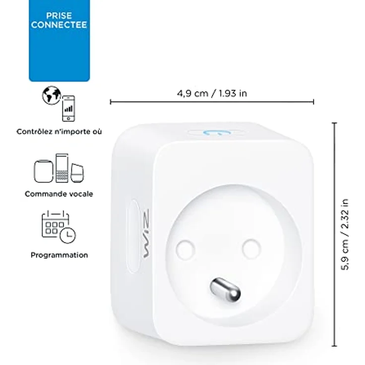 WiZ Smart Plug, Smarte Steckdose mit Smartphone- und Sprachsteuerung, Zeitplanung, Frankreich-Version – Bild 6