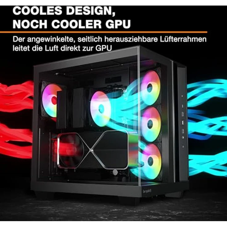 be quiet! Light Base 500 LX, Midi-Tower PC Gehäuse für ATX, Mini-ITX und mATX, max. Kühlerhöhe 185 mm, max. GPU-Länge 400 mm, Schwarz – Bild 2