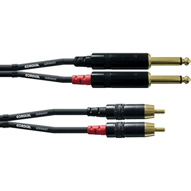 CORDIAL CABLES Doppel-Audiokabel Mono-Klinke/Rca 3 m AUDIO Essentials Klinkenkabel