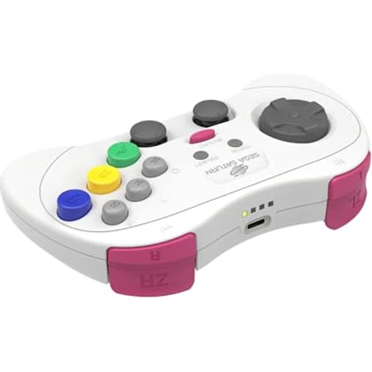 retro-bit SEGA Saturn PRO Controller - Wireless, Hall-Effekt-Analogsticks, 4 Schultertasten, USB-C, Weiss – Bild 5
