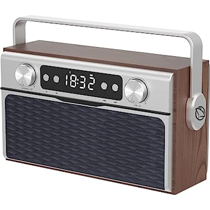 MANTA Retro Radio mit Bluetooth 5.0 - Kompaktes FM-Radio mit 50 Senderspeicherplätzen - 20 W Küchenradio mit LCD Display MP3 - Uhr mit Alarm - Radiowecker - Uhrenradio - Digitalradio Klein RDI917PRO