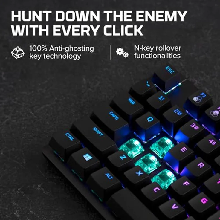 HyperX HX-KB7AQX-US Alloy Origins Core, RGB Mechanische Gaming Tastatur, Tenkeyless, HyperX Aqua, (QWERTY - US Layout) – Bild 3