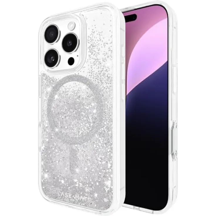 Case-Mate Twinkle MagSafe Hülle für Apple iPhone 16 Pro, 3,6 m Fallschutz, Glitzer-Design