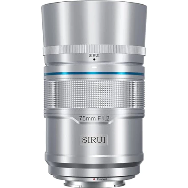 SIRUI Sniper 75mm Autofokus Objektiv F1.2 Telephoto APS-C E-Mount für A6400, A6700, ZV-E10, FX3/30, Silber – Bild 1
